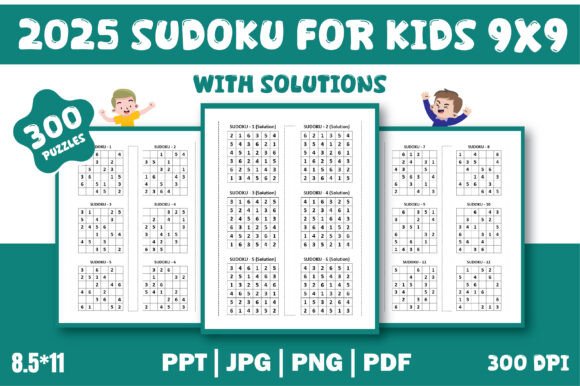 2025 Sudoku Puzzles for Kids 9x9 Grid