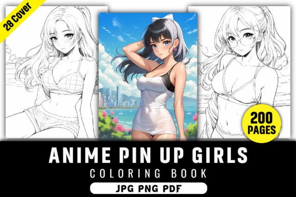 Anime Pin Up Girls Coloring Pages Kdp