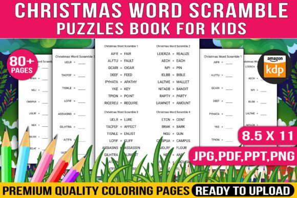 Christmas Word Scramble Puzzles for Kids