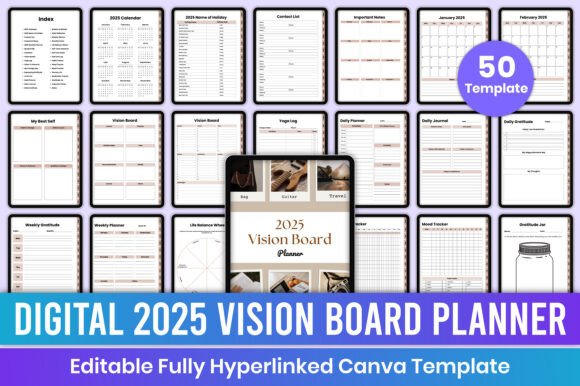 Digital 2025 Vision Board Planner Kdp: A Powerful Tool for Goal Setting and Planning