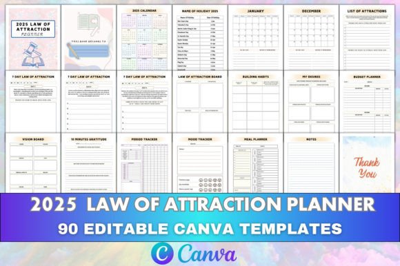 Editable 2025 Law of Attraction Planner