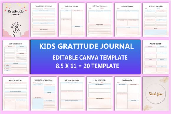 Editable Kids Gratitude Journal Interior: A Creative Tool for Growth and Reflection