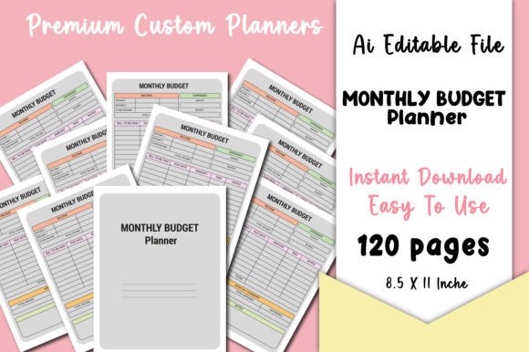 Editable Monthly Budget Planner KDP