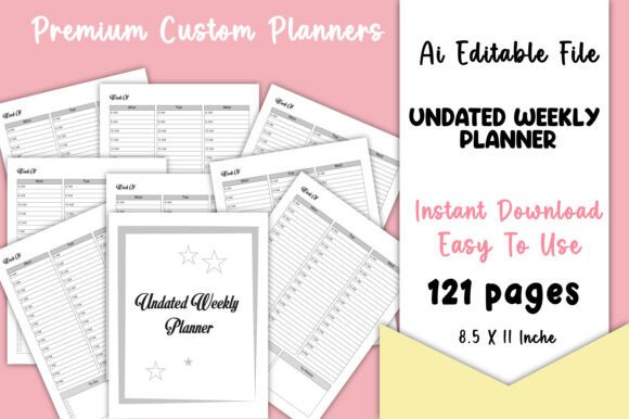Editable Undated Weekly Planner KDP