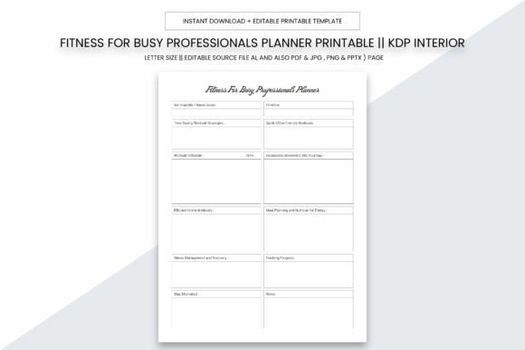 Fitness for Busy Professionals Planner