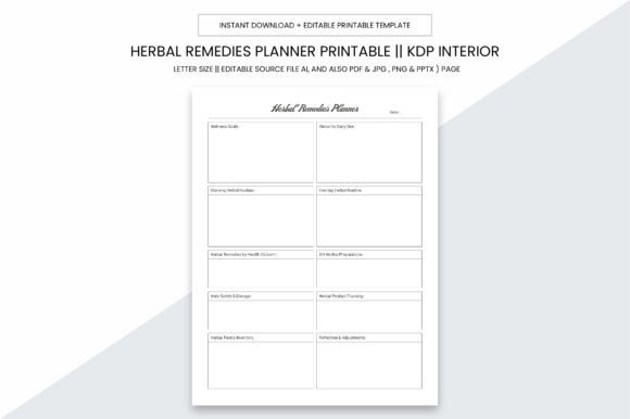 Herbal Remedies Planner KDp Interior: A Practical Tool for Your Wellness Journey