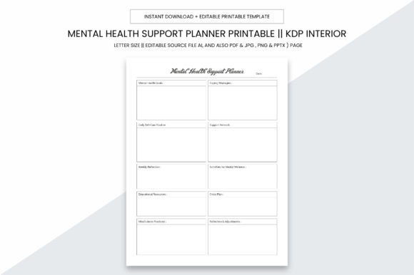 Mental Health Support Planner Kdp Notes