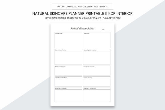 Natural Skincare Planner Kdp Interior