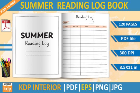 Summer Reading Log KDP Interior for Kid
